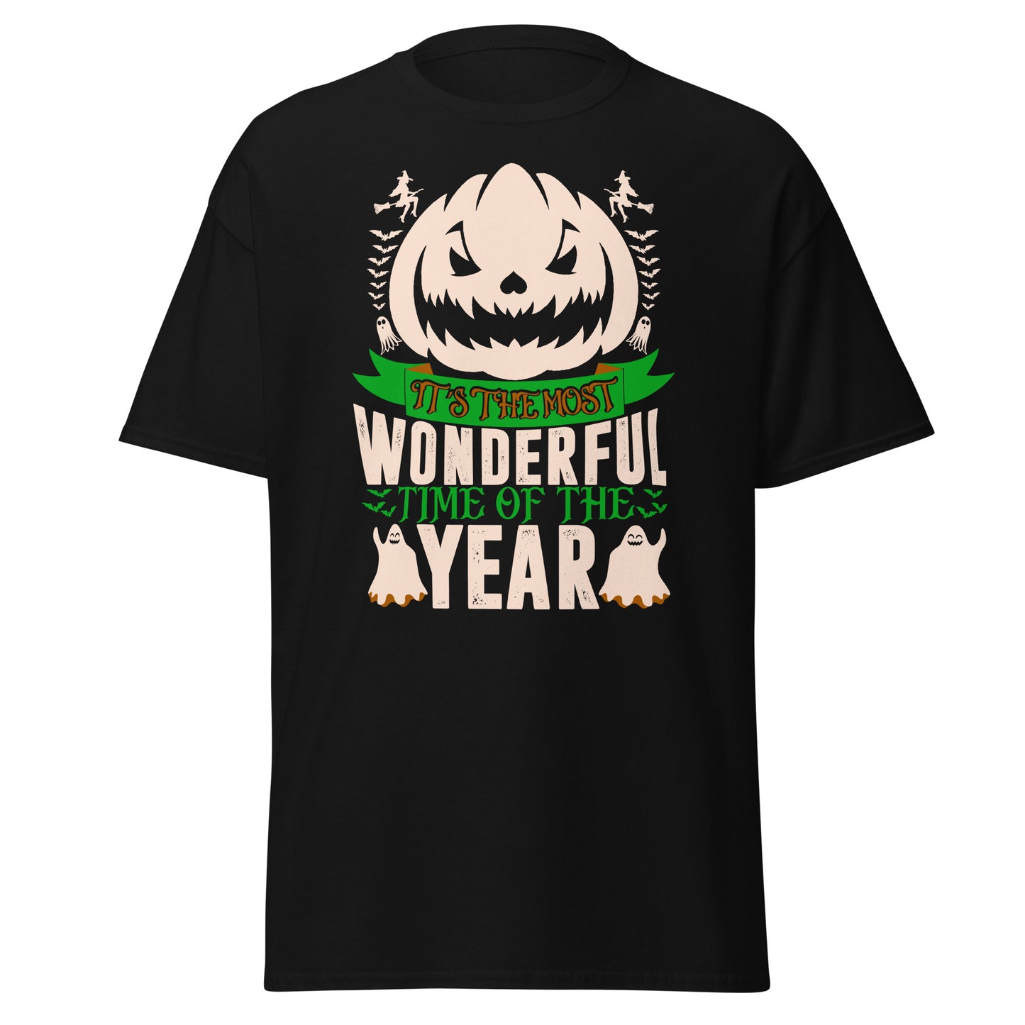 IT'S THE MOST WONDERFUL TIME OF THE YEAR , Halloween Design Soft Style Heavy Cotton T-Shirt