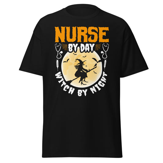 Nurse By Day Witch by Night , Halloween Design Soft Style Heavy Cotton T-Shirt