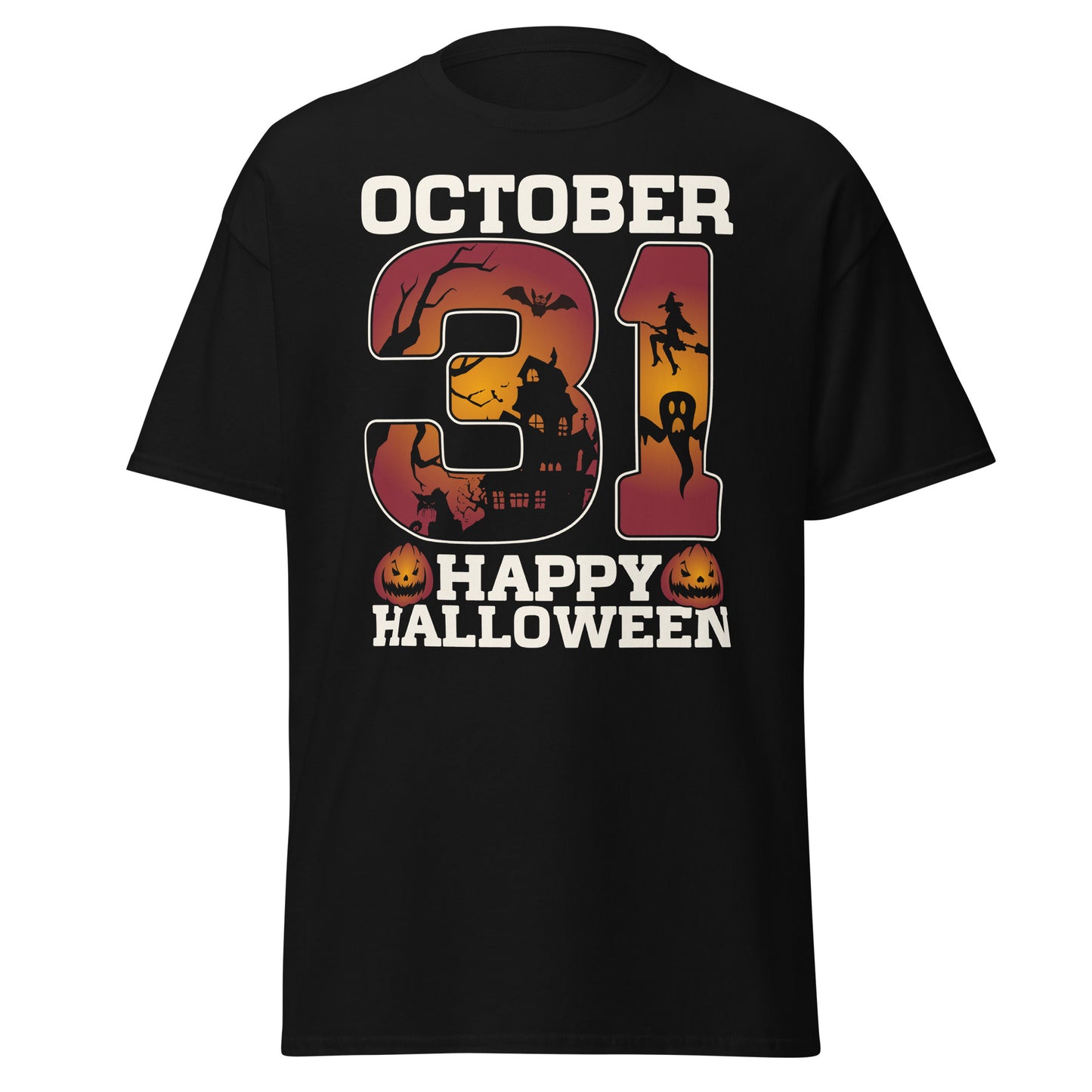 OCTOBER 31 HAPPY HALLOWEEN , Halloween Design Soft Style Heavy Cotton T-Shirt