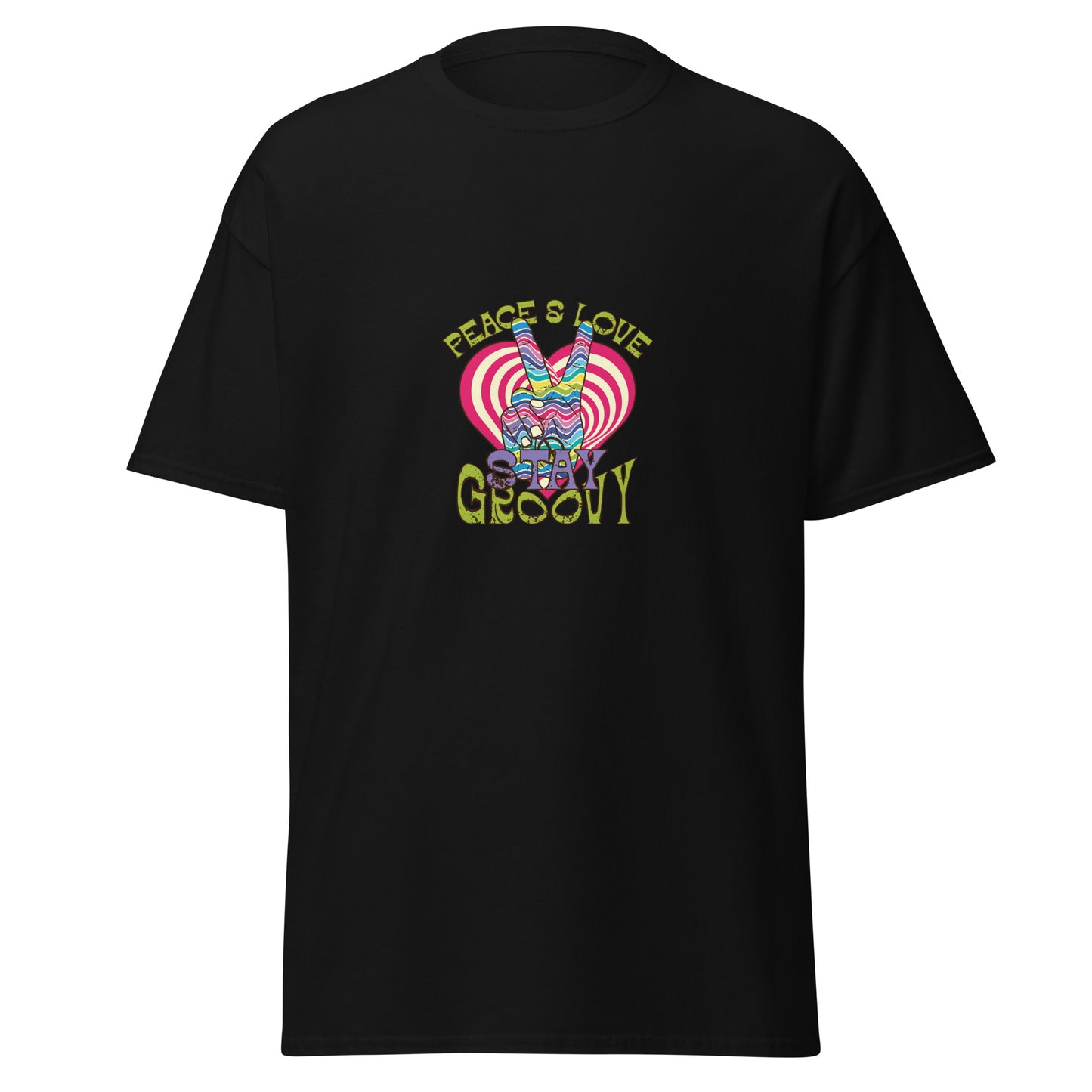 Peace & Love Stay Groovy , Halloween Design Soft Style Heavy Cotton T-Shirt