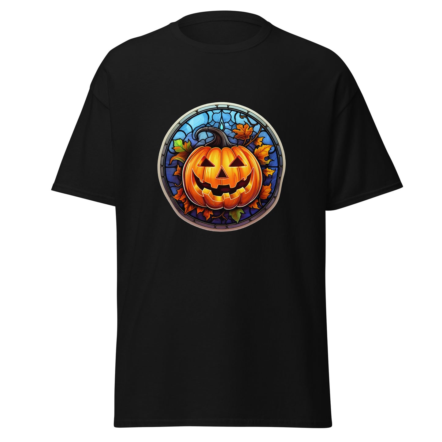 Stained glass Halloween Pumpkin , Halloween Design Soft Style Heavy Cotton T-Shirt