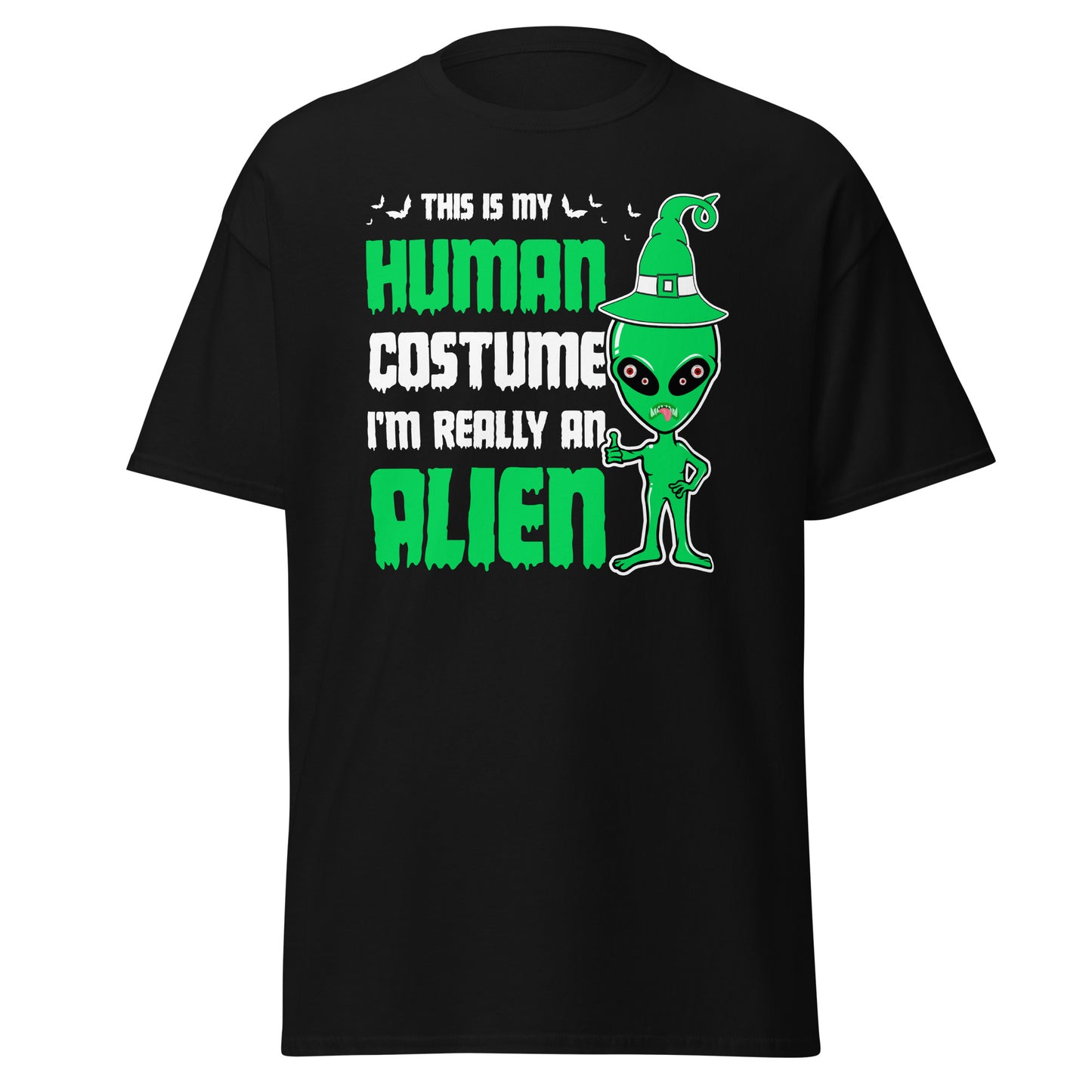 This Is My Human Costume I'm Really an Alien , Halloween Design Soft Style Heavy Cotton T-Shirt