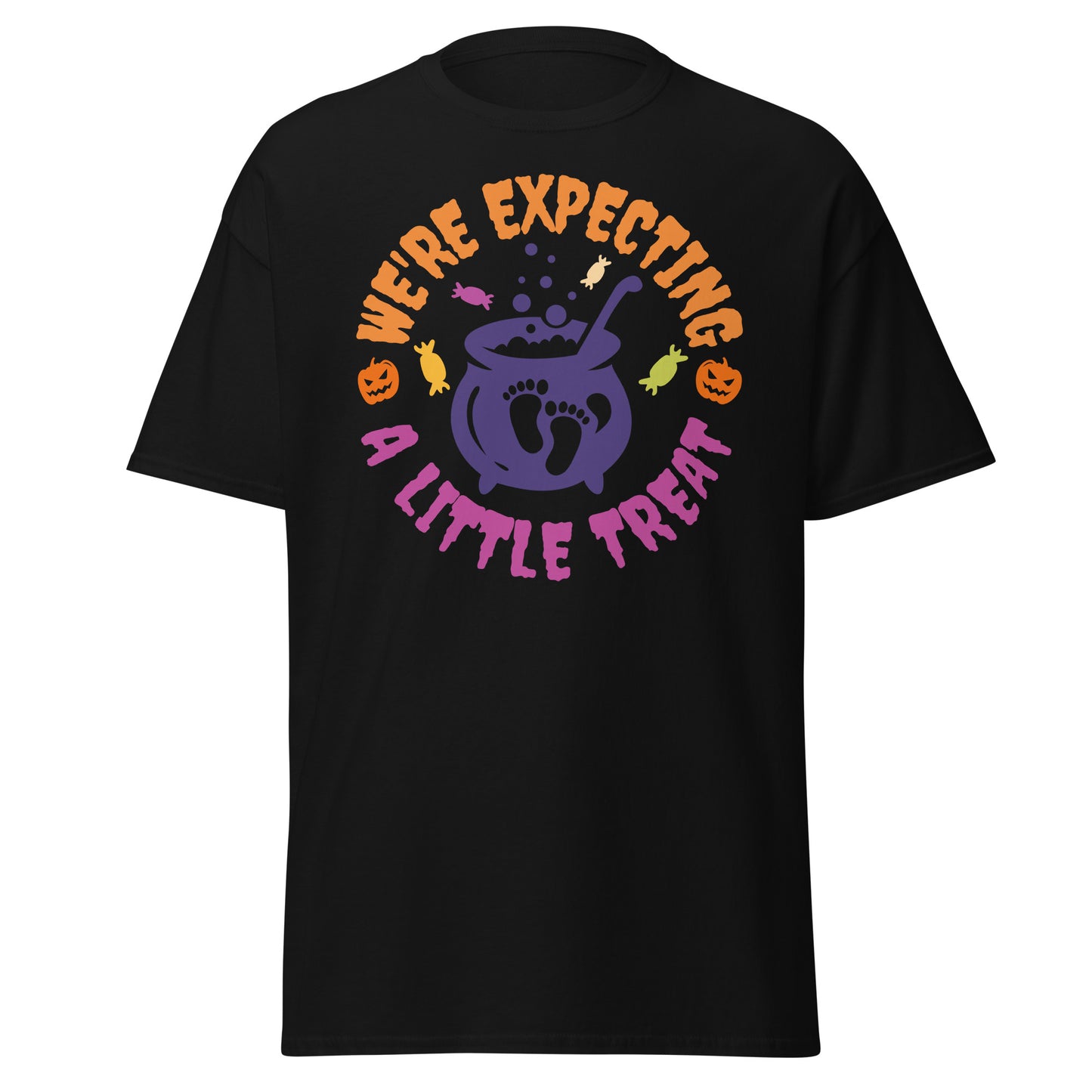 We are Expecting A Little Treat , Halloween Design Soft Style Heavy Cotton T-Shirt