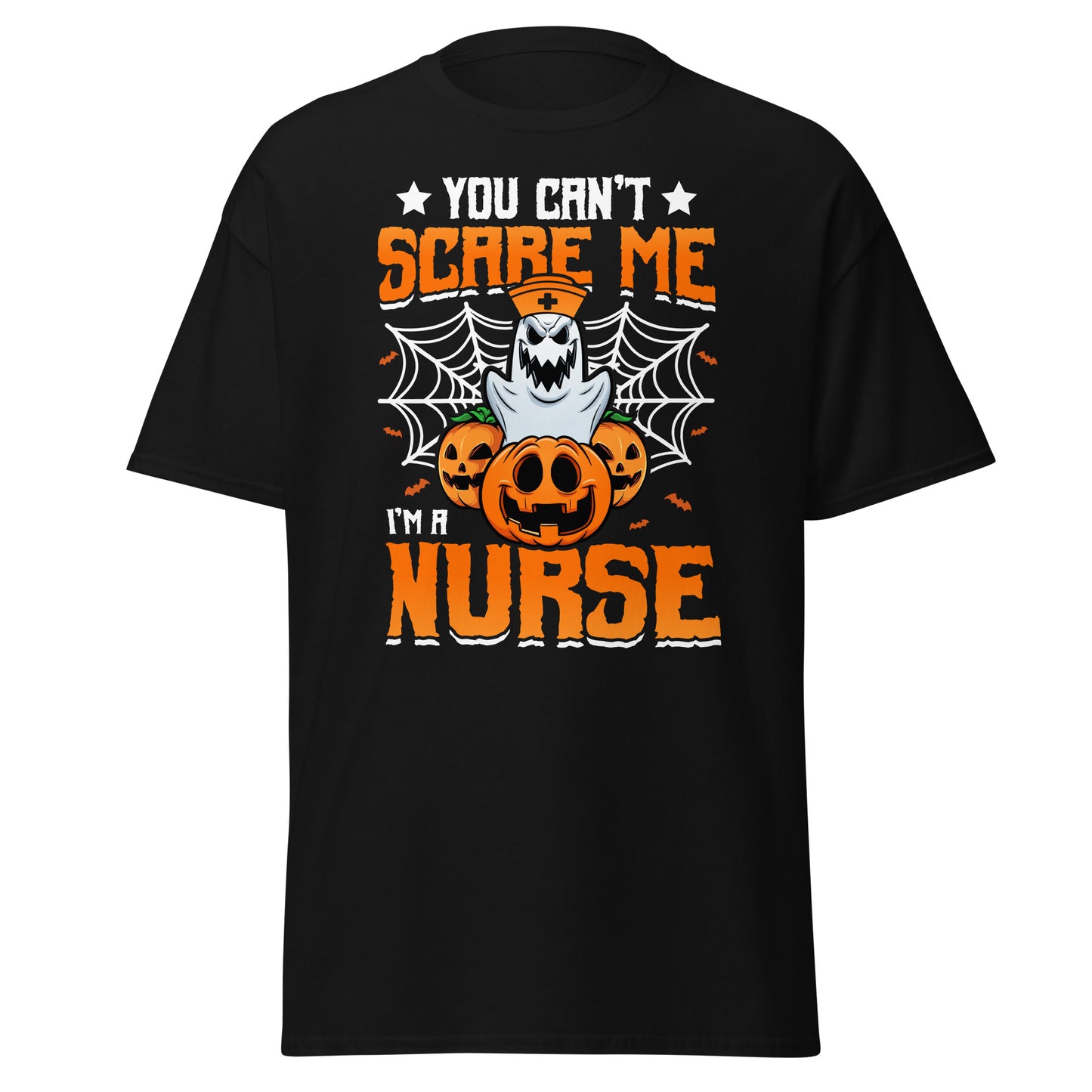 You Can't Scare Me I'm a Nurse , Halloween Design Soft Style Heavy Cotton T-Shirt