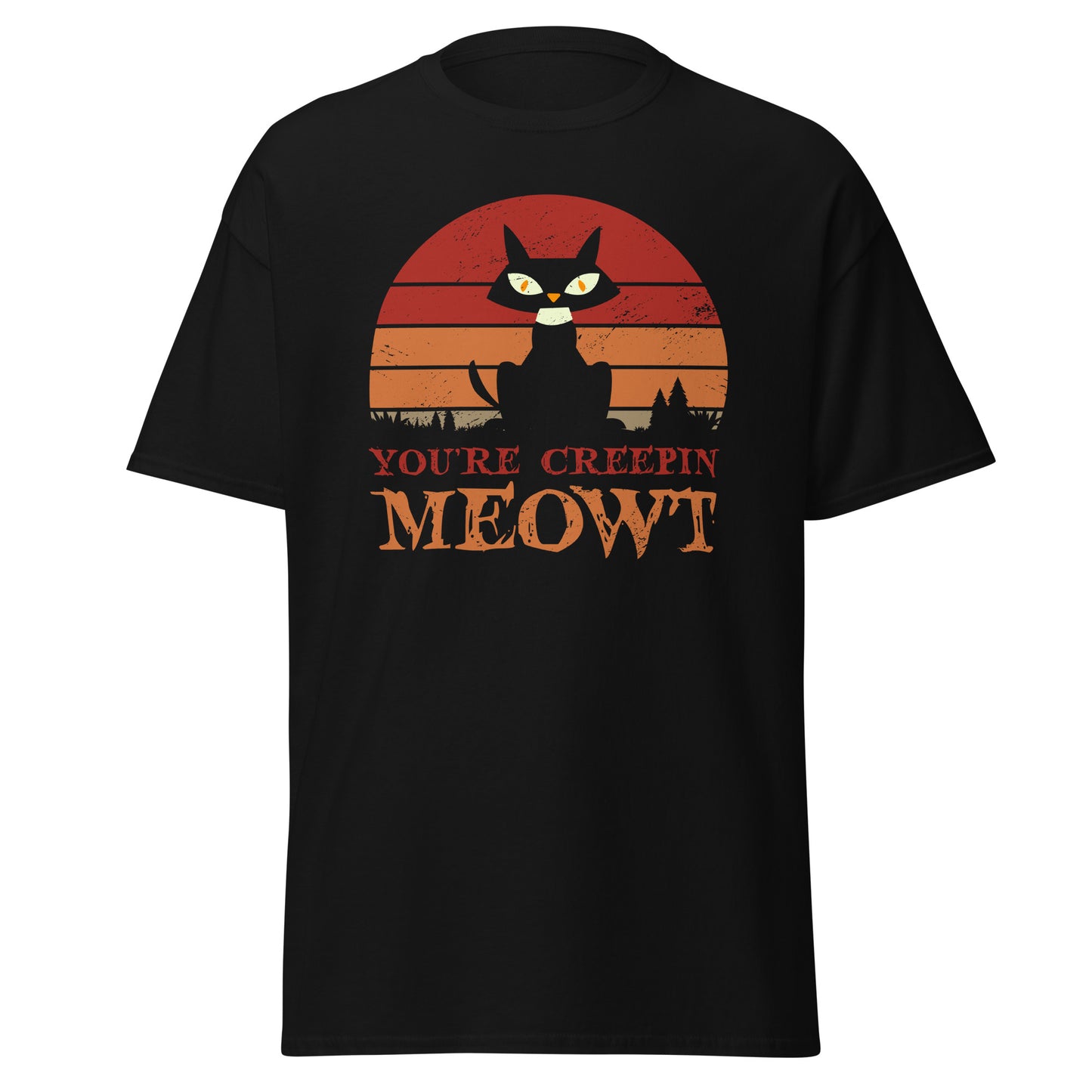 You're Creepin Meowt , Halloween Design Soft Style Heavy Cotton T-Shirt