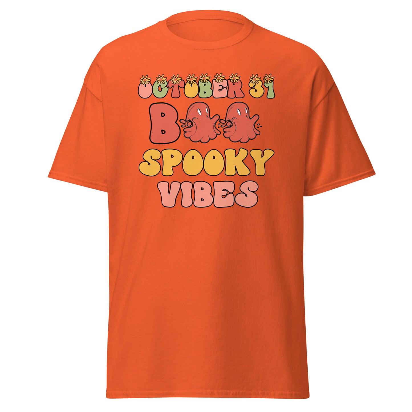 October 31 Boo Spooky Vibes , Halloween Design Soft Style Heavy Cotton T-Shirt