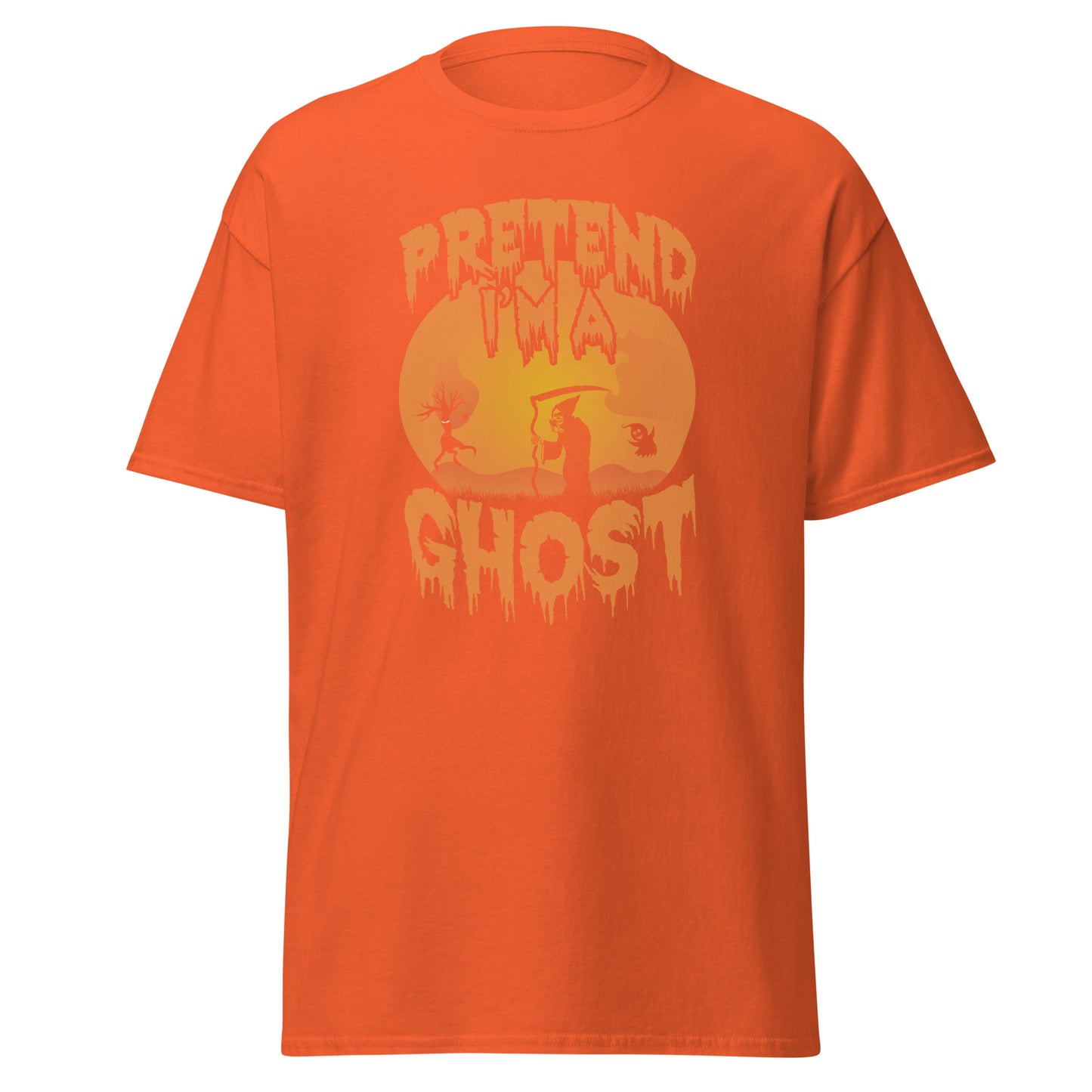 Pretend I'm a Ghost , Halloween Design Soft Style Heavy Cotton T-Shirt