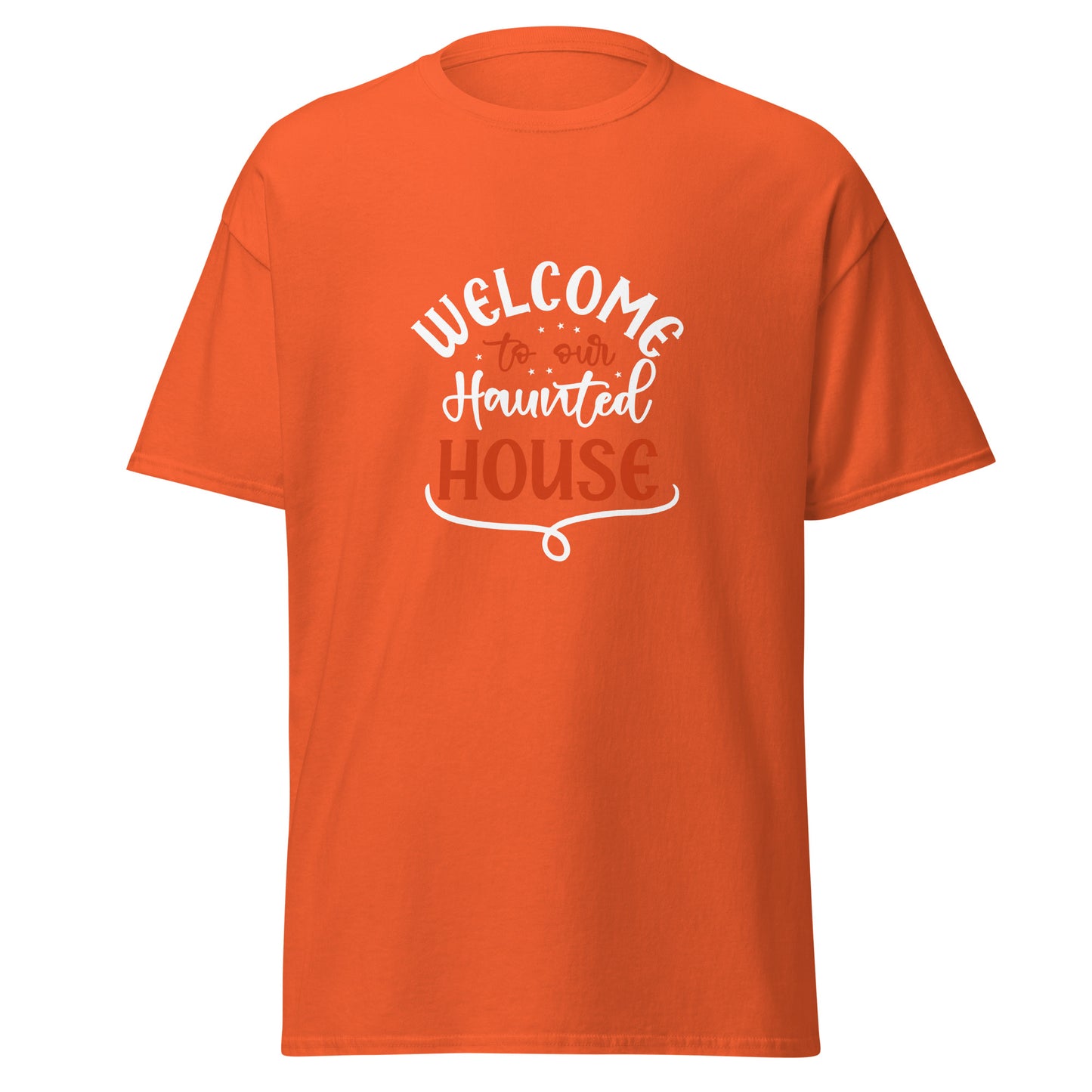 Welcome to our Hounted House , Halloween Design Soft Style Heavy Cotton T-Shirt