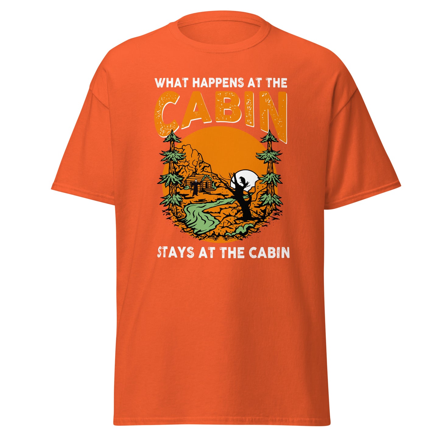 What Happens in The Cabin Stays in The Cabin , Halloween Design Soft Style Heavy Cotton T-Shirt