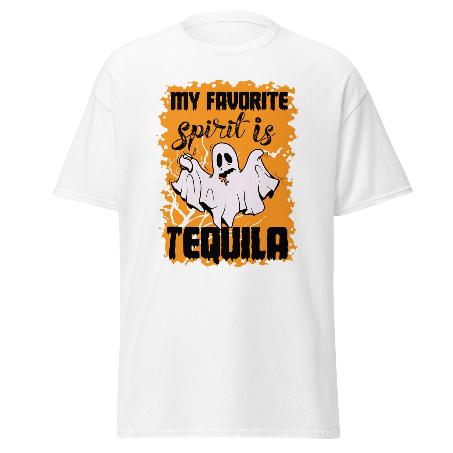 My Favorite Drinking Spirit is Tequila , Halloween Design Soft Style Heavy Cotton T-Shirt