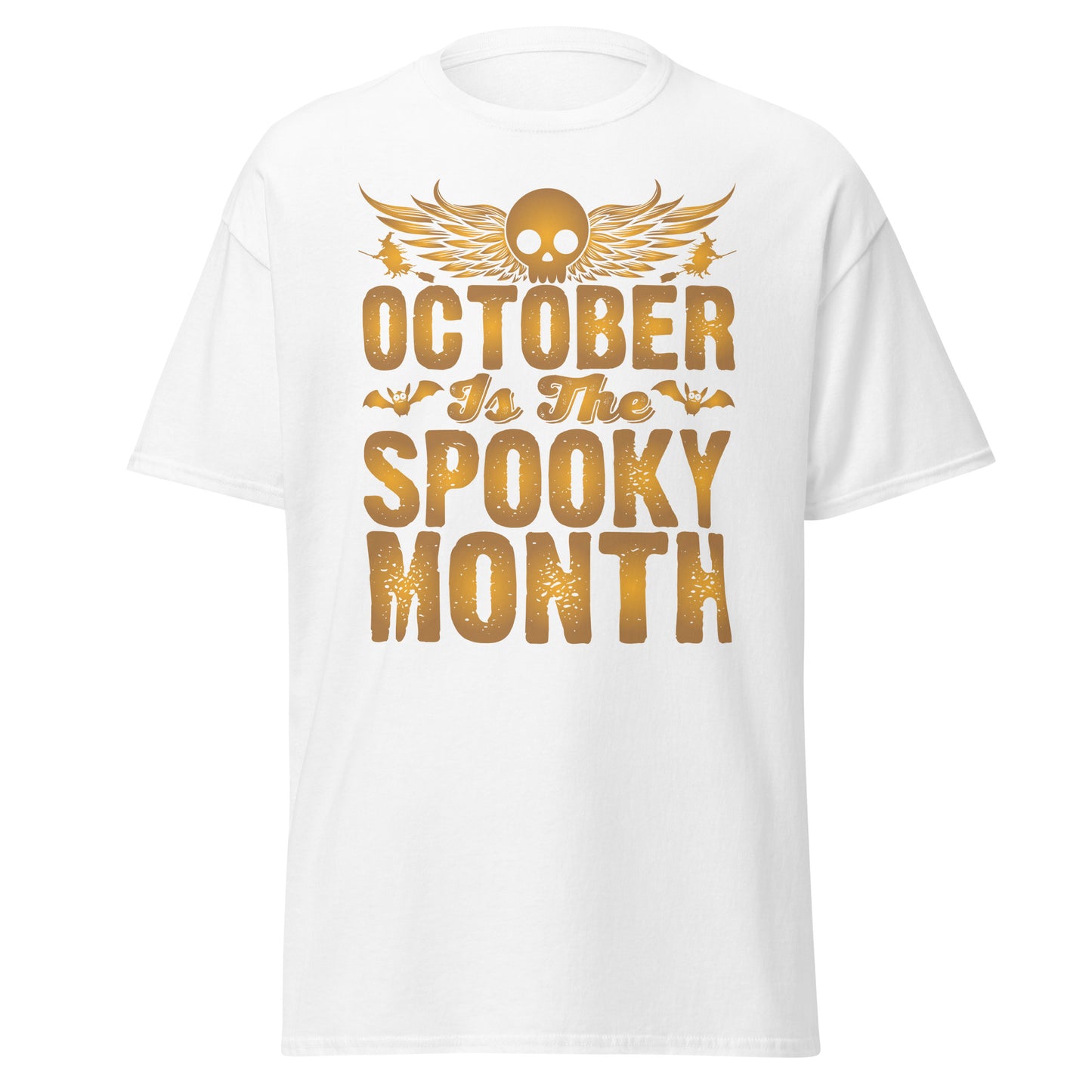 OCTOBER IS THE SPOOKY MONTH , Halloween Design Soft Style Heavy Cotton T-Shirt