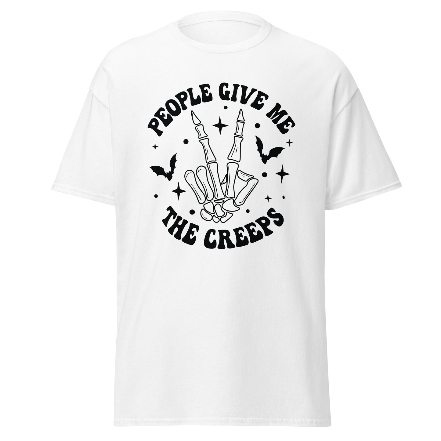 People Give Me The Creeps , Halloween Design Soft Style Heavy Cotton T-Shirt