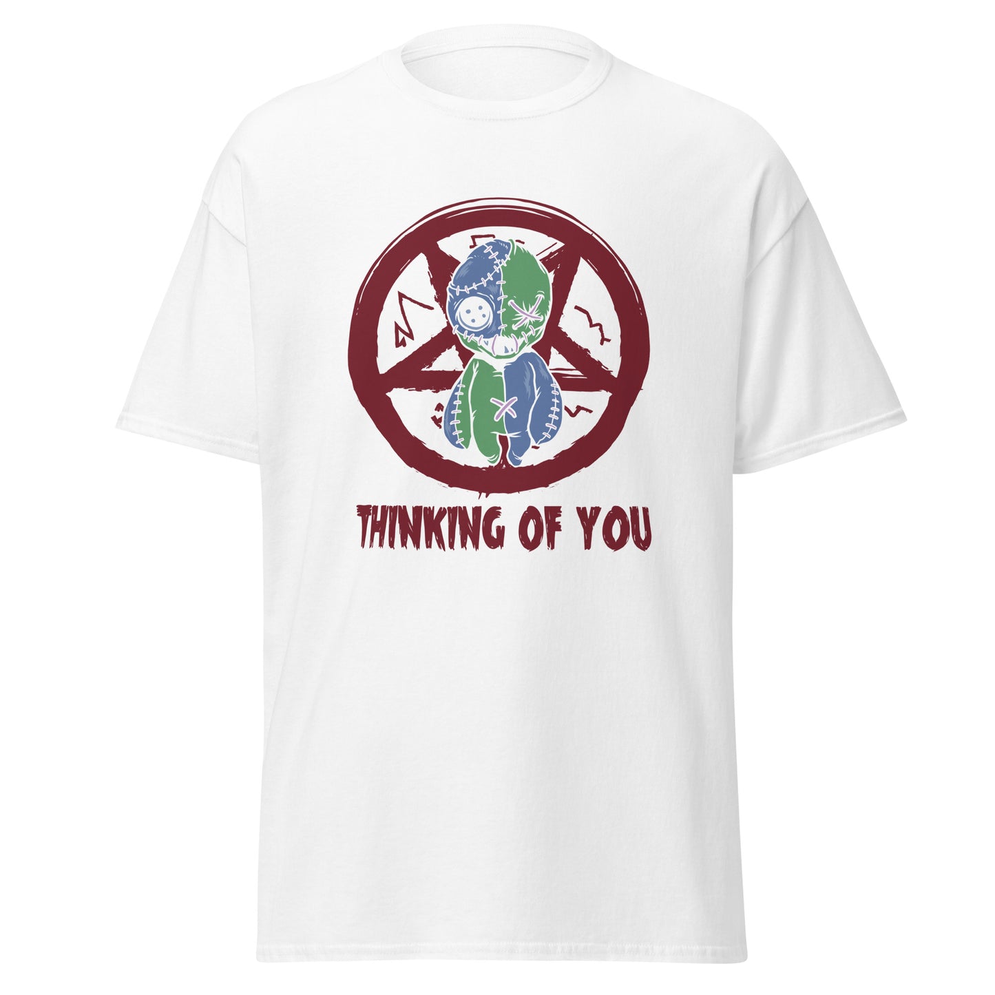 Thinking of You Voodoo Doll , Halloween Design Soft Style Heavy Cotton T-Shirt