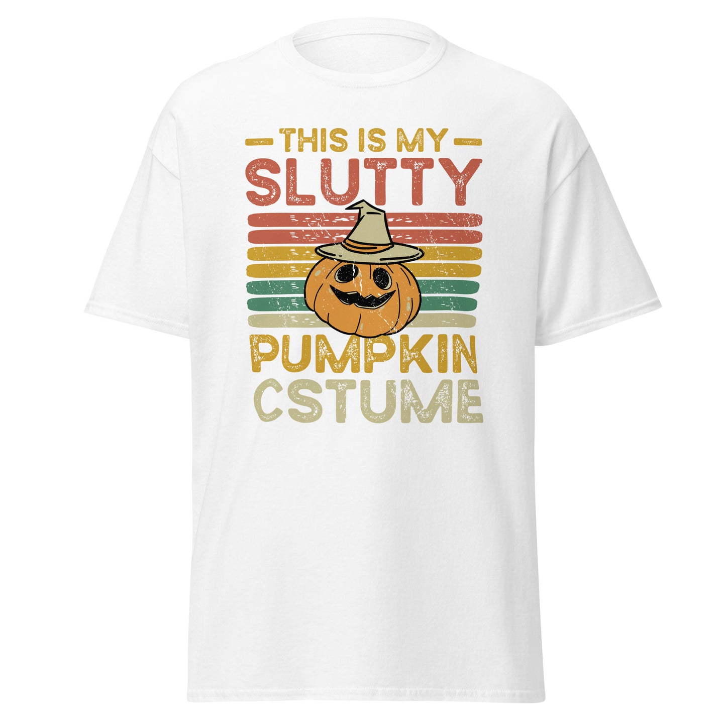 This is my Slutty Halloween Pumpkin Costume , Halloween Design Soft Style Heavy Cotton T-Shirt