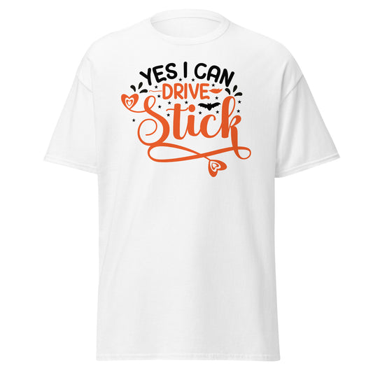 Yes I can Drive Stick , Halloween Design Soft Style Heavy Cotton T-Shirt